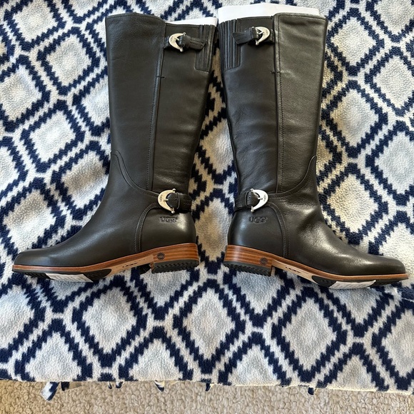 UGG Black Heeled Boots with Sleek Design - Picture 1 of 6